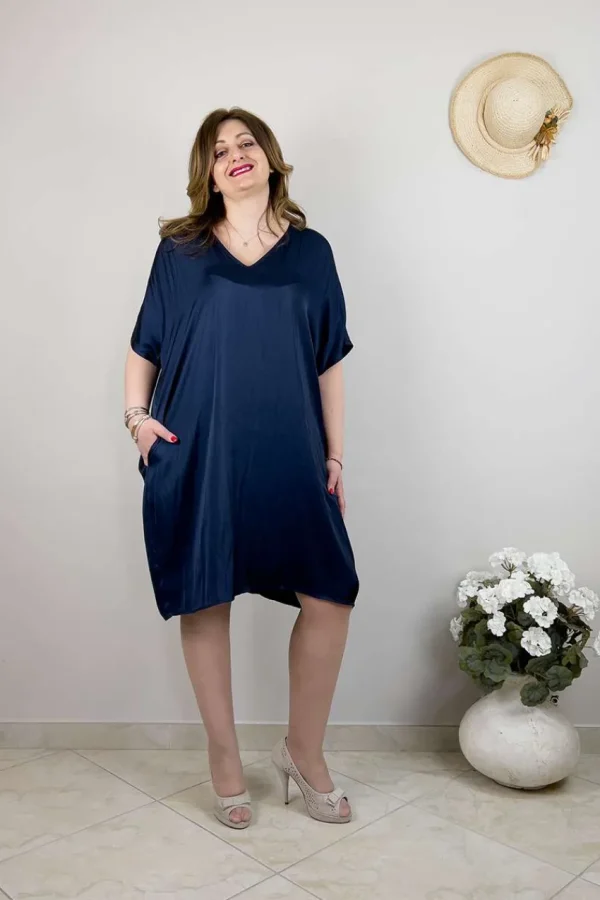 Mat Fashion Abito a palloncino in raso taglie comode Clearance
