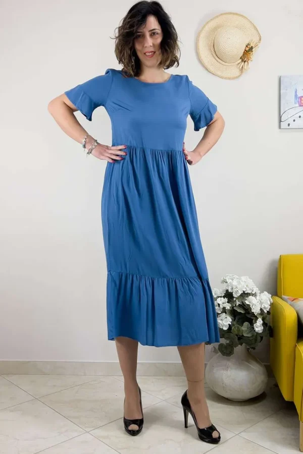 Jiveley Abito con balze taglie comode Sale