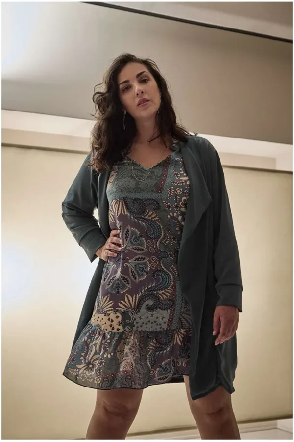 SPG Woman Abito con ruches e fantasia paisley Clearance