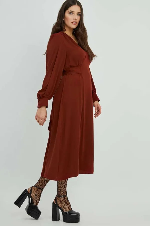 Mat Fashion Abito con scollo a V midi taglie comode Discount