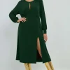 Mat Fashion Abito con spacco e spalline taglie comode New