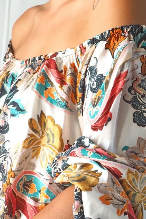 Donna Curvy Abito con spalle scoperte e stampa paisley taglie comode New