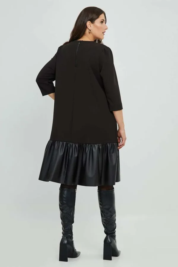 Mat Fashion Abito doppio tessuto con balza Taglie Comode Hot