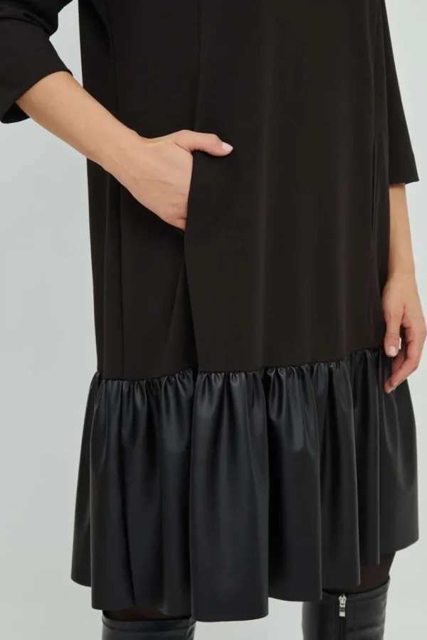 Mat Fashion Abito doppio tessuto con balza Taglie Comode Hot