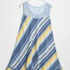 Donna Curvy Abito fantasia a righe taglie forti New