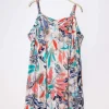 Donna Curvy Abito fantasia tropicale taglie forti New