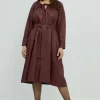 Mat Fashion Abito in ecopelle con cintura Taglie Comode Clearance