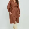 Mat Fashion Abito in eco-pelle con manica a palloncino taglie comode Outlet