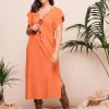 Mealys Abito in lino con collana dreamcatcher taglie comode Online