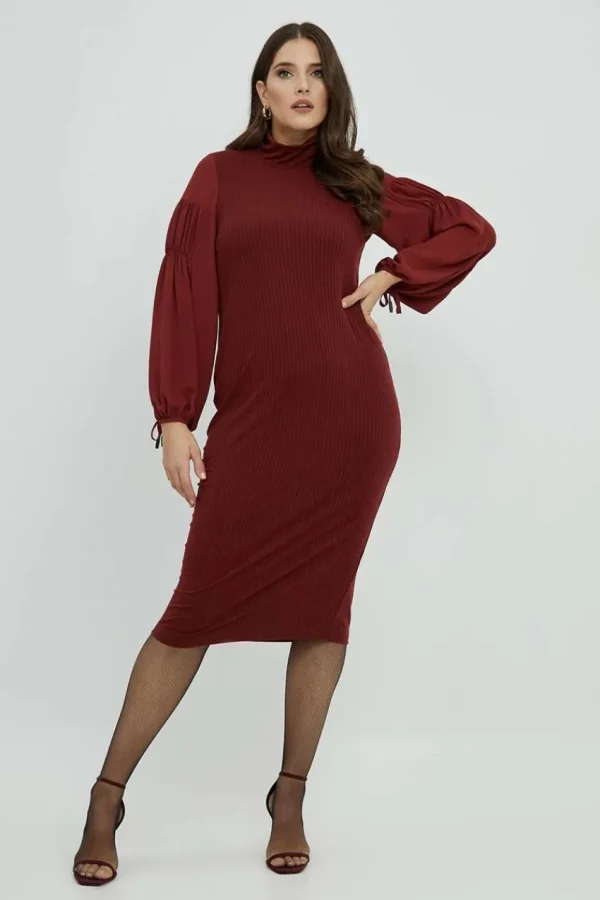 Mat Fashion Abito in maglia a collo alto Taglie Comode Sale