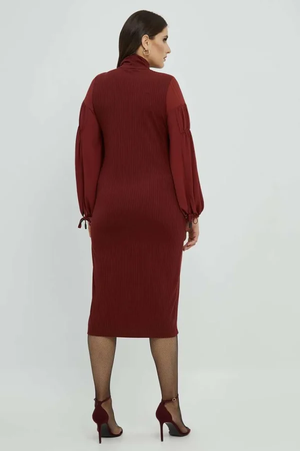 Mat Fashion Abito in maglia a collo alto Taglie Comode Sale