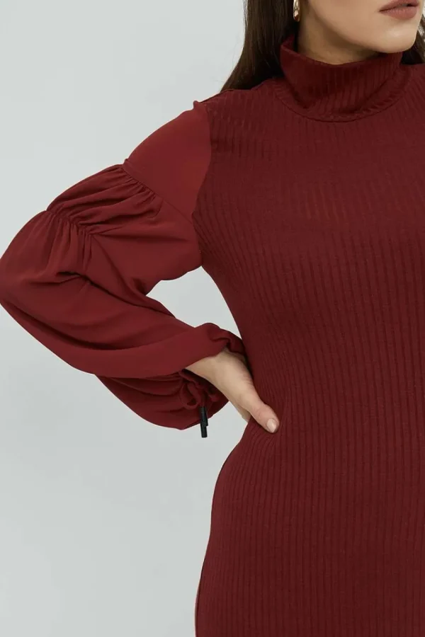 Mat Fashion Abito in maglia a collo alto Taglie Comode Sale