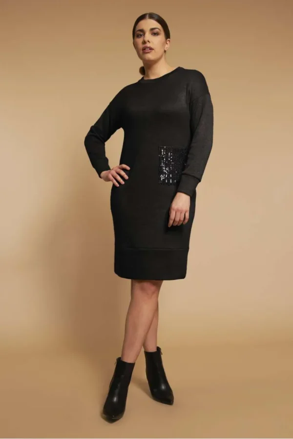 Jiveley Abito in maglia con tasca paillettes taglie comode Outlet