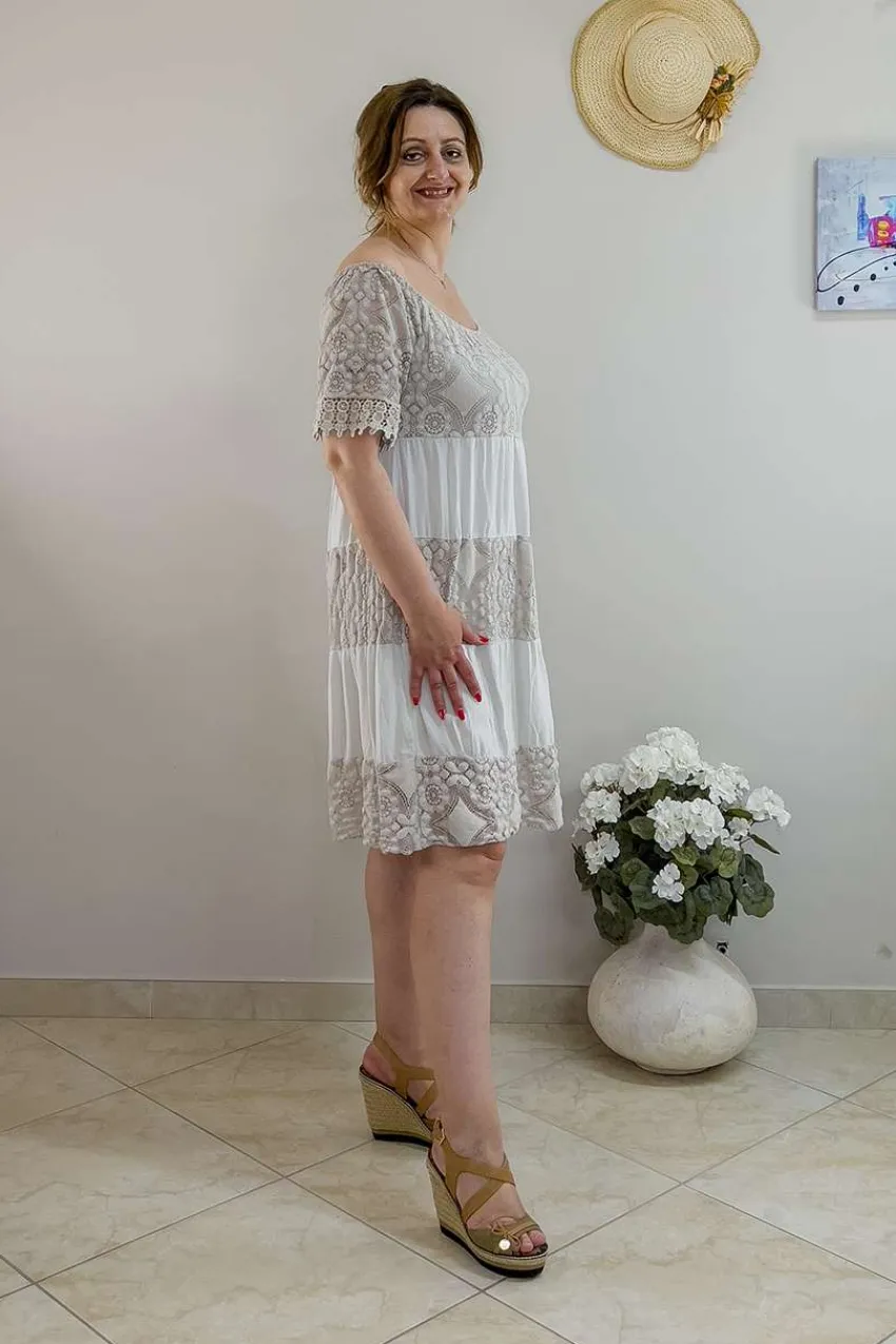 Donna Curvy Abito in pizzo taglie comode Outlet