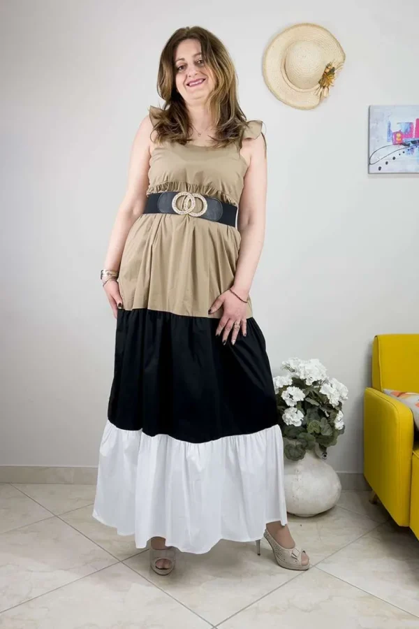 Talissa Mode Abito lungo con balze taglie comode Clearance