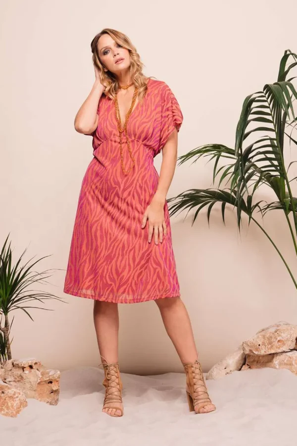 Mealys Abito lurex fantasia taglie comode Sale
