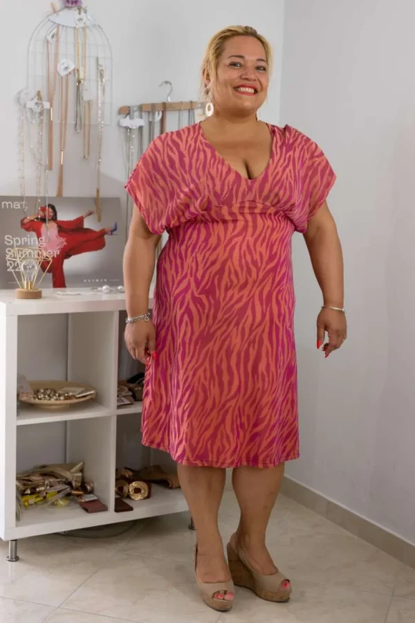 Mealys Abito lurex fantasia taglie comode Sale