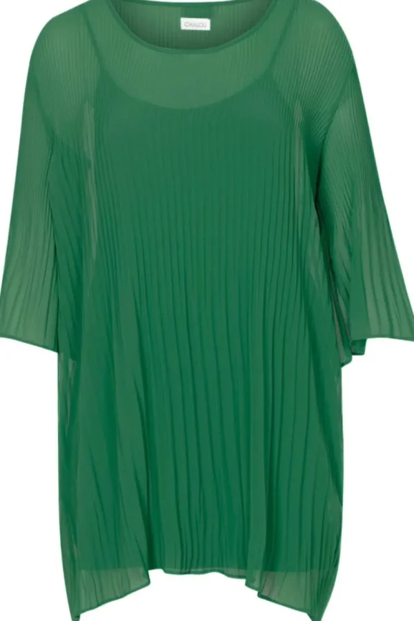 Chalou Abito plissettato con trasparenze taglie comode Clearance