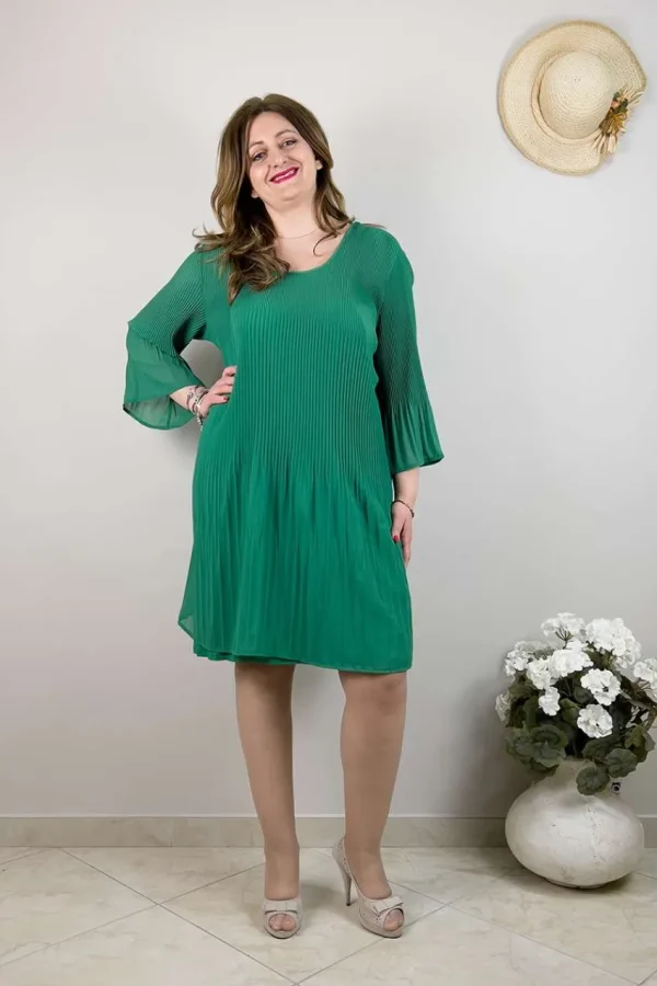 Chalou Abito plissettato con trasparenze taglie comode Clearance