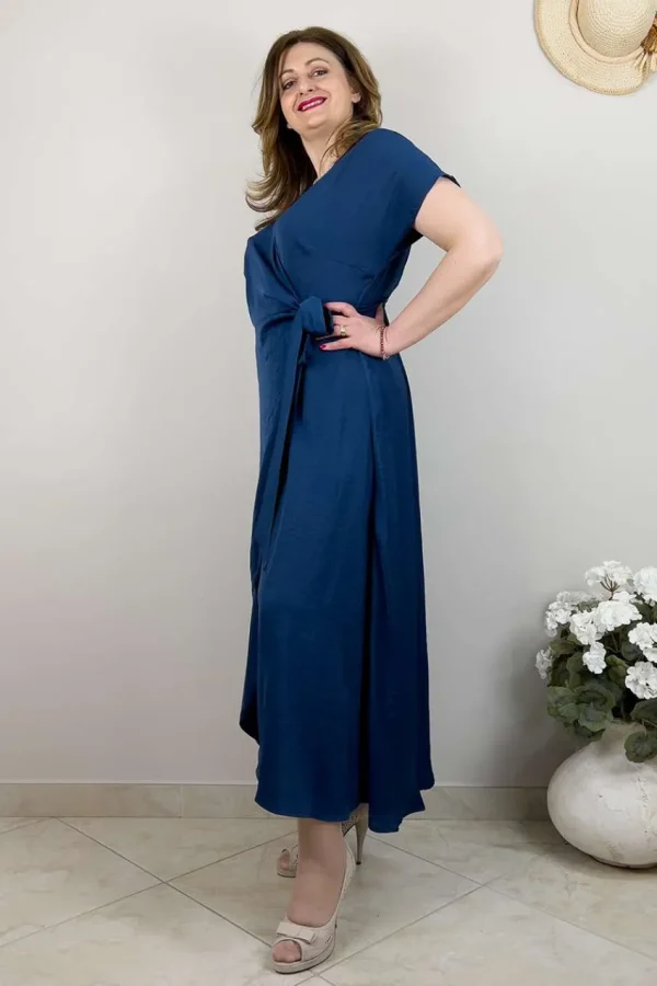 Mat Fashion Abito satin a portafoglio taglie comode Sale