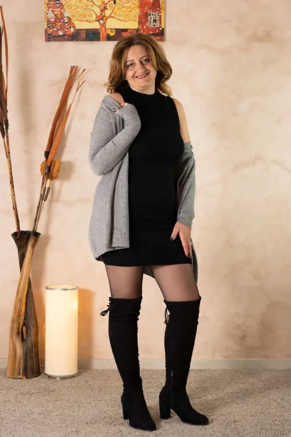 Griffai Abito smanicato con collo taglie comode Clearance