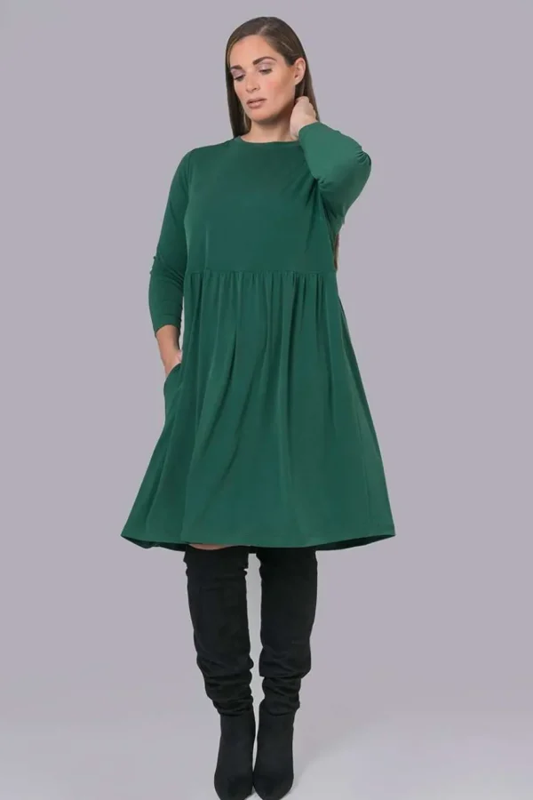 Mat Fashion Abito svasato con maniche taglie comode New