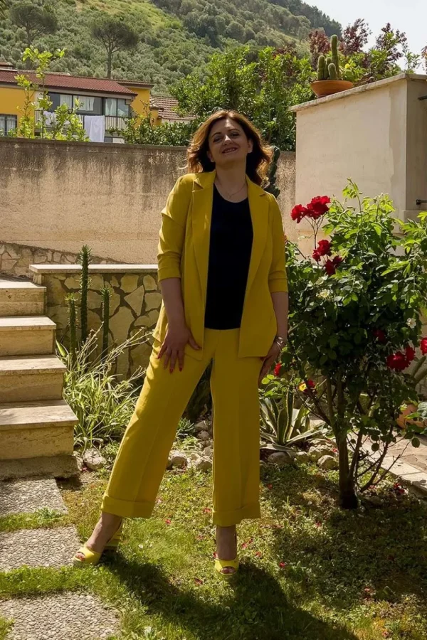 Jiveley Blazer con manica a risvolto e tasche taglie comode Outlet