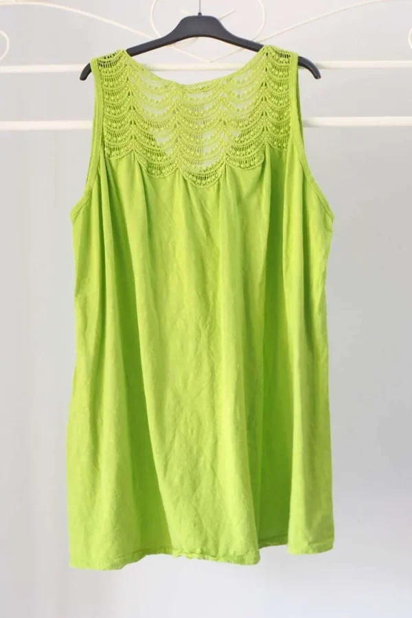 Donna Curvy Blusa a giromanica con pizzo taglie forti Discount