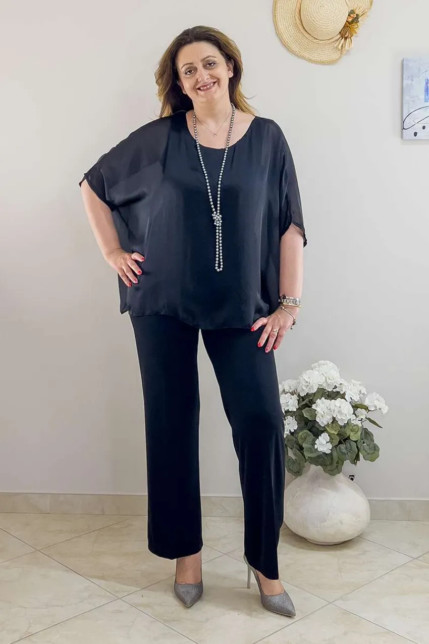 blusa_caftano_effetto_tra_3.webp Mealys Blusa Caftano effetto trasparenza taglie comode Outlet
