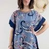 Jiveley Blusa caftano paisley taglie comode Hot