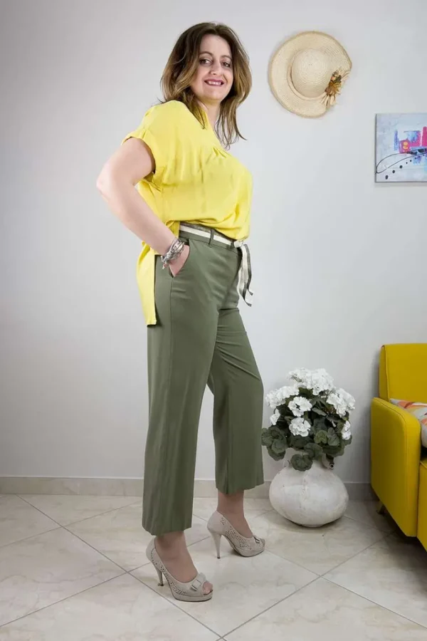 Jiveley Blusa con bottoncini e arriccio taglie comode Clearance