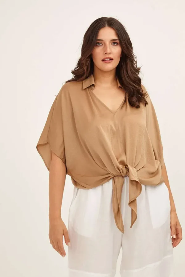 Mat Fashion Blusa con nodo taglie comode Clearance