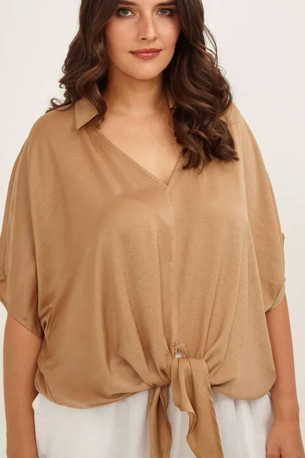 Mat Fashion Blusa con nodo taglie comode Clearance