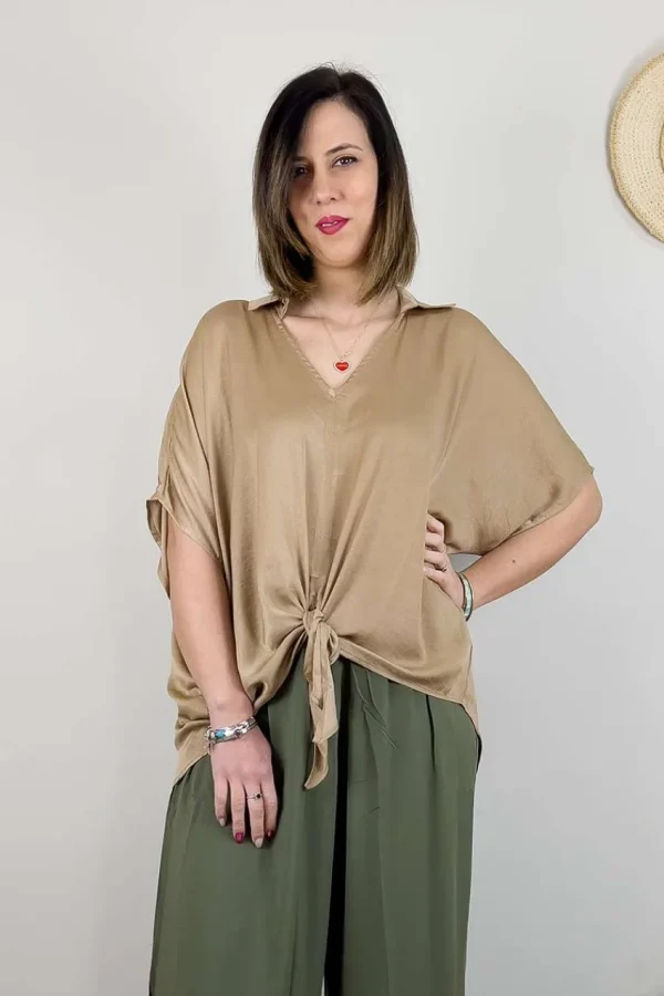 Mat Fashion Blusa con nodo taglie comode Clearance