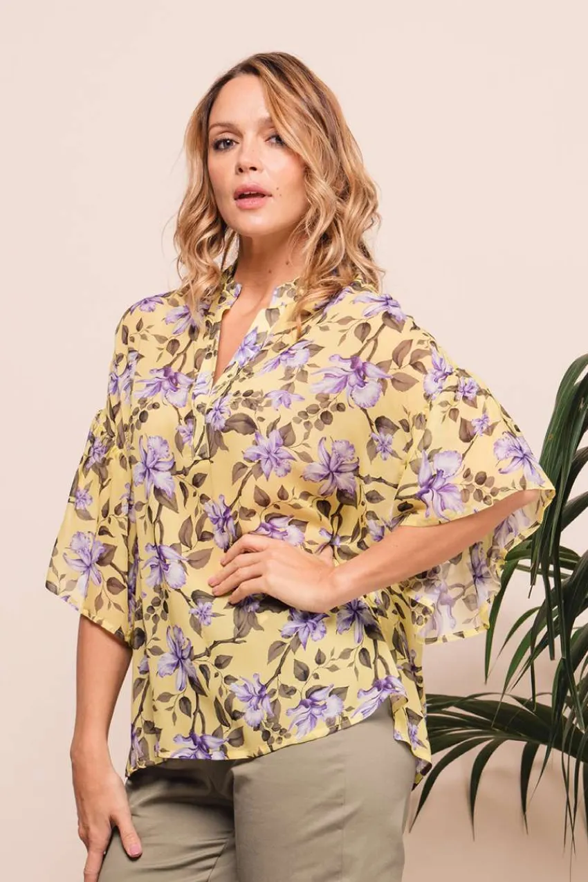 Mealys Blusa con pistagna e rouches taglie comode Online