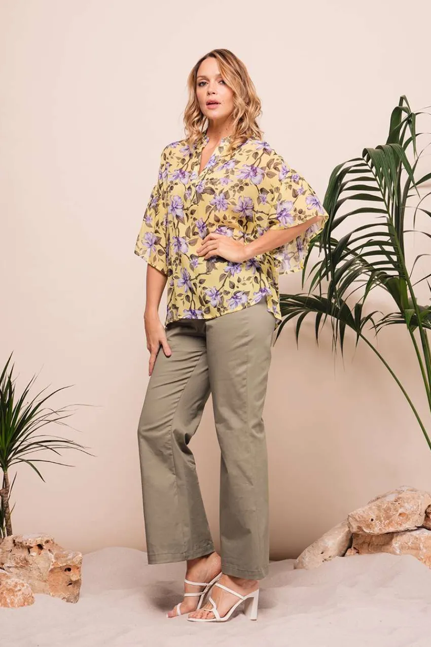 Mealys Blusa con pistagna e rouches taglie comode Online