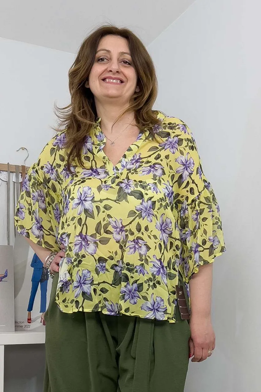 Mealys Blusa con pistagna e rouches taglie comode Online