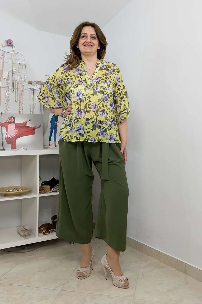 Mealys Blusa con pistagna e rouches taglie comode Online