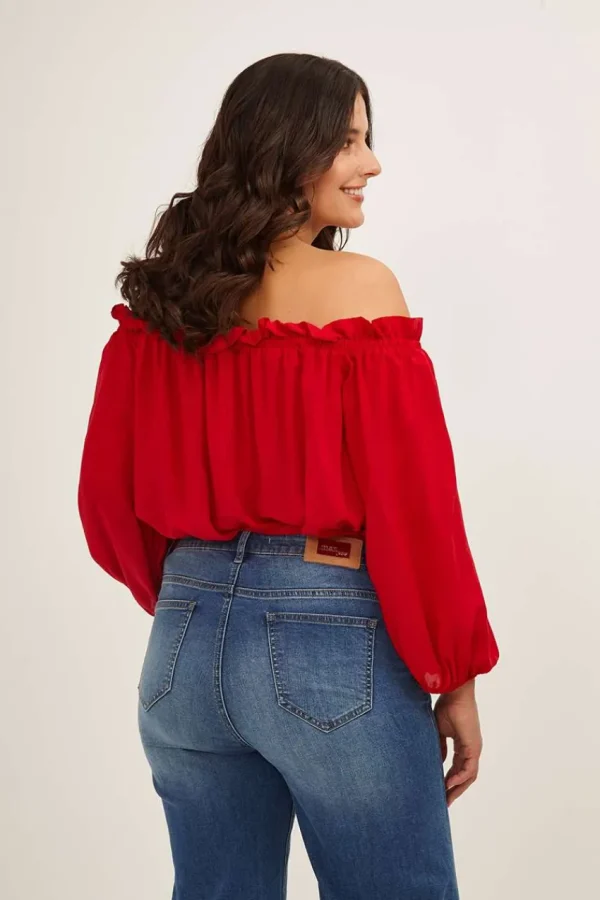 Mat Fashion Blusa con scollo a barca taglie comode Discount