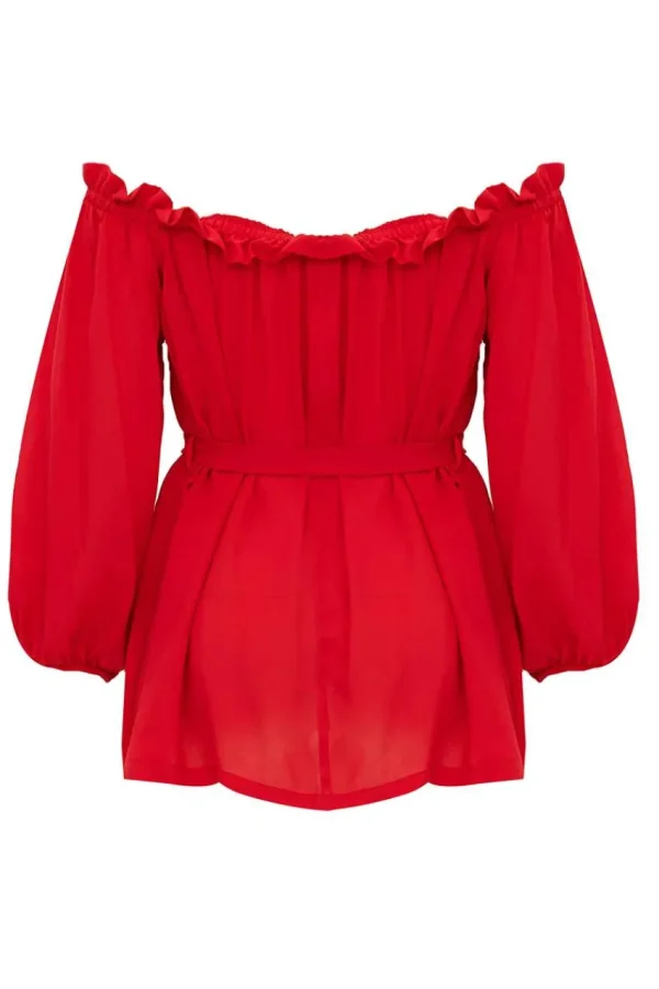 Mat Fashion Blusa con scollo a barca taglie comode Discount