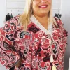 Donna Curvy Blusa con stampa cashmere taglie comode Clearance