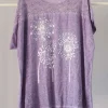Donna Curvy Blusa con stampa con strass taglie forti Fashion