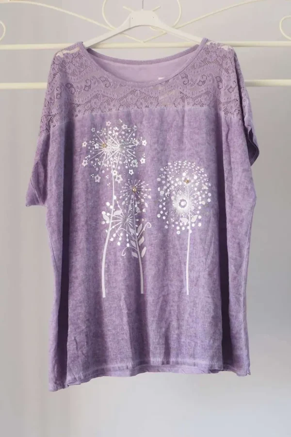 Donna Curvy Blusa con stampa con strass taglie forti Fashion