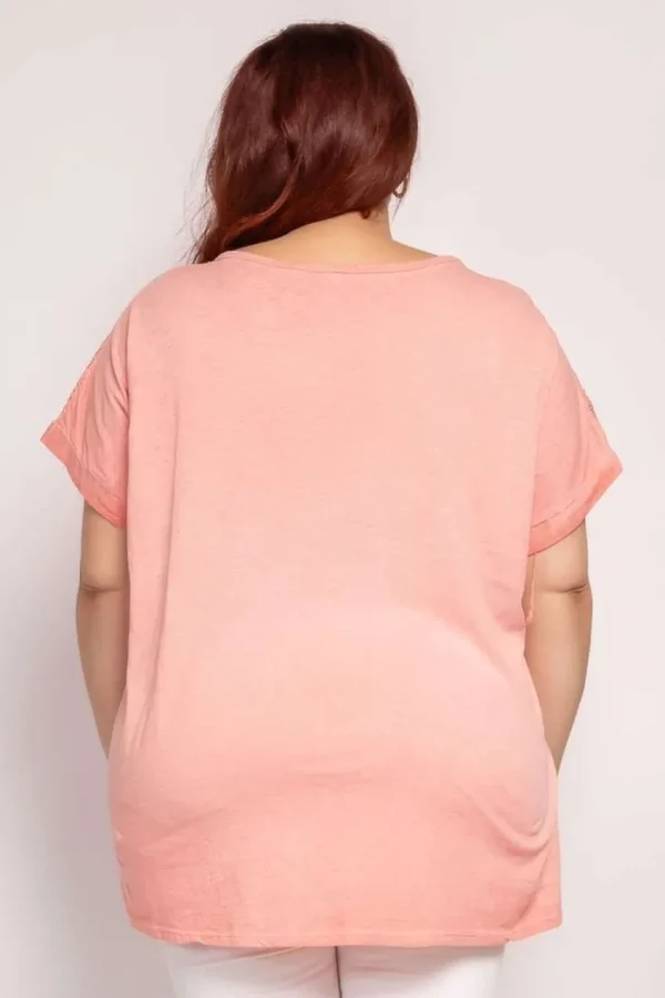 Donna Curvy Blusa con stampa con strass taglie forti Best