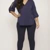 SPG Woman Blusa con strass taglie forti Best