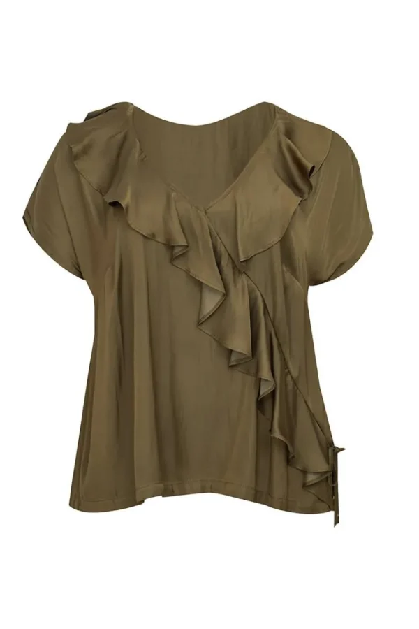 Mat Fashion Blusa con volant taglie comode Outlet