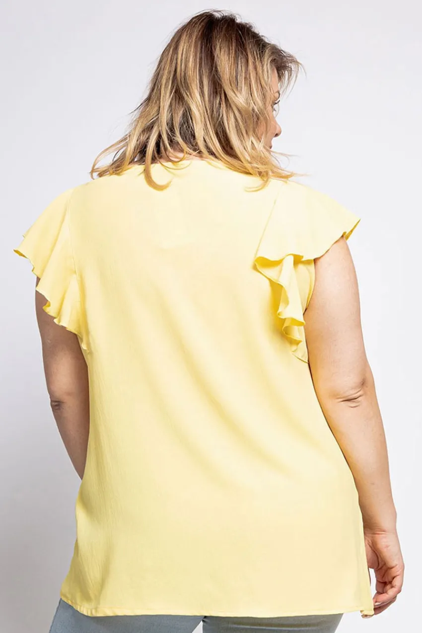 Donna Curvy Blusa con volant taglie forti Clearance
