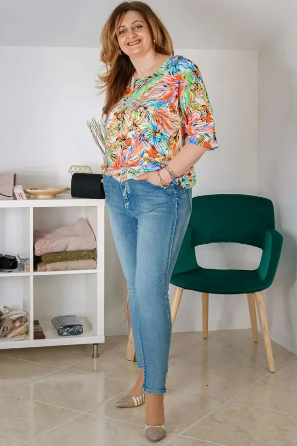 Talissa Mode Blusa Fantasia Floreale taglie comode Discount
