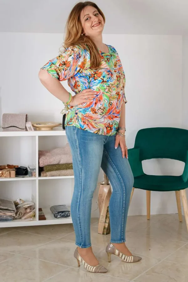 Talissa Mode Blusa Fantasia Floreale taglie comode Discount