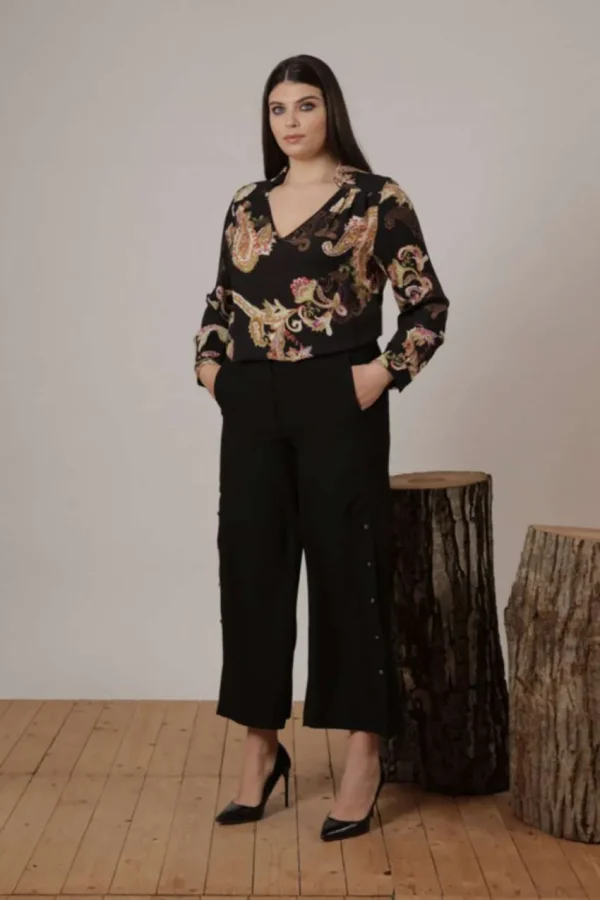 Jiveley Blusa Fantasia Paisley taglie comode Outlet